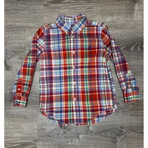 Polo‎ Ralph Lauren Boys Long Sleeve Button Down Mutlicolor Plaid Preppy Size 6